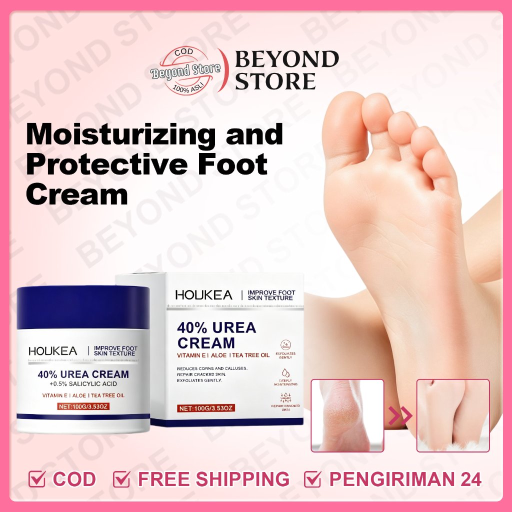 Houkea 40% Urea Foot Cream 100g Cream Kaki Pecah Dan Kering Ampuh Obat Kaki Pecah Pecah Cream Kaki P