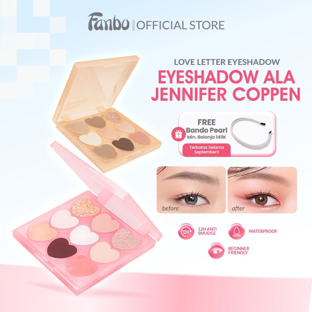 [EYESHADOW JENNIFER COPPEN] Fanbo Love Letter Eyeshadow Palette - Pigmented Hingga 12 Jam Glitter Sh