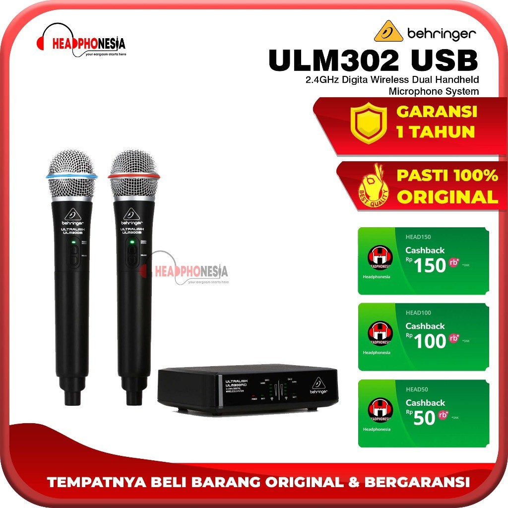 Behringer ULM302MIC Wireless Dual Handheld Microphone System
