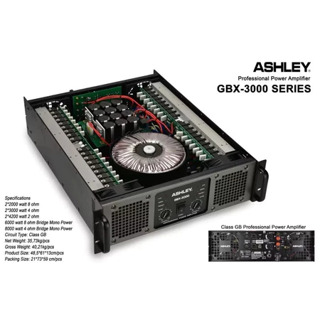 Power Amplifier Ashley GBX-3000 GBX3000 GBX 3000 Class GB