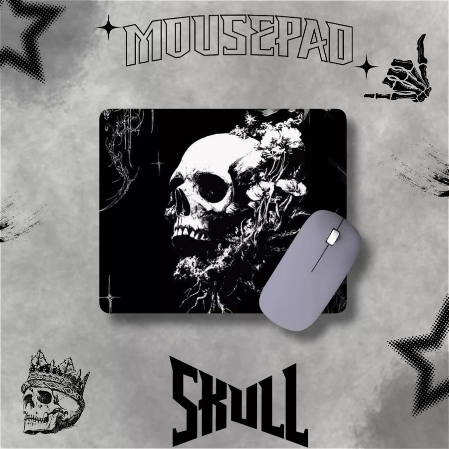 MOUSEPAD GAMING SKULL DARK MOUSEPAD DESAIN TENGKORAK [ BISA COSTUM]