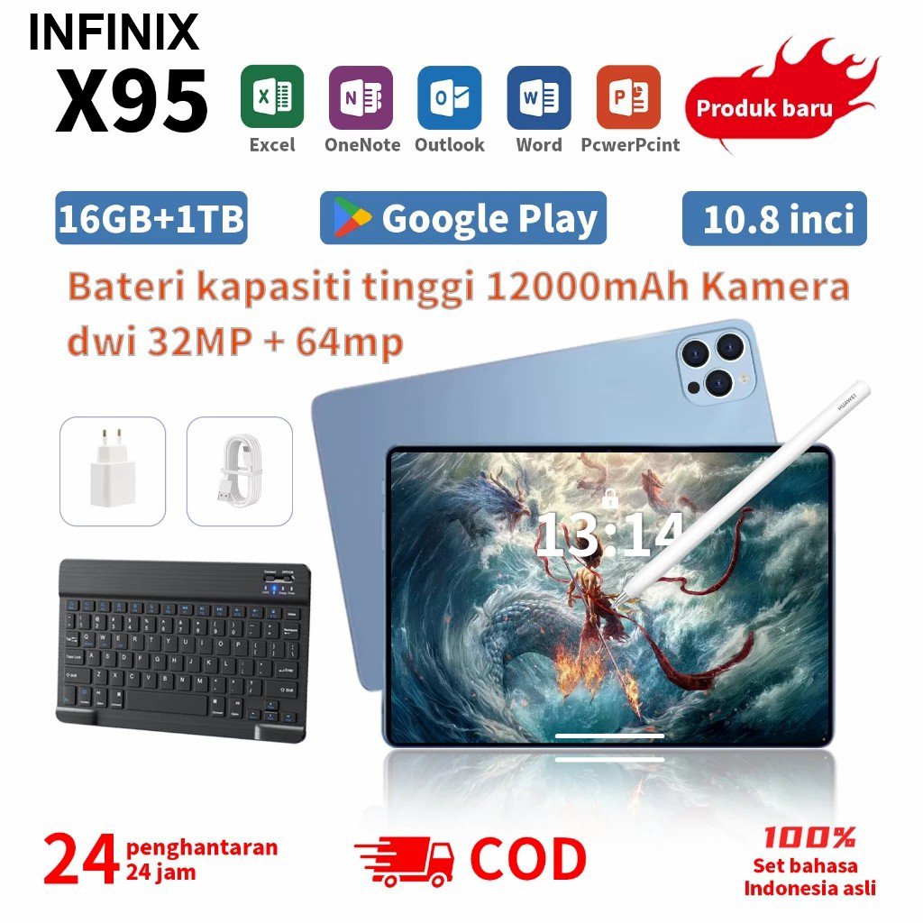 INFINlX Tablet X95 Pro 11.6 inch 5G 90Hz 16GB+1TB Tablet Android Dual SIM TF Kartu Gratis Hadiah Gra