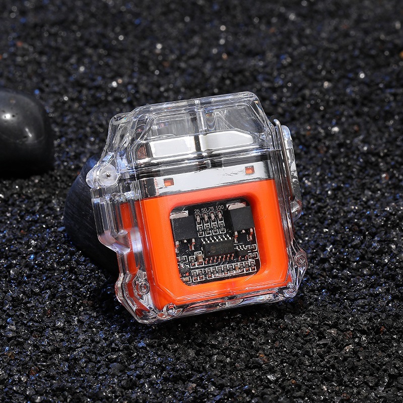 [Flash Sale]Korek Api Elektrik Fingerprint Touch Sensor LED Display HY6051 Transparan Shell Tahan Ai