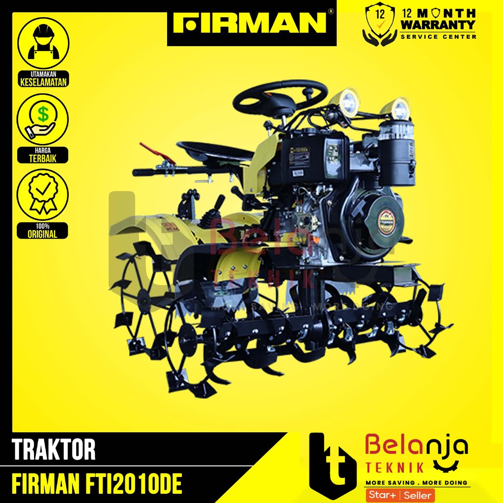 Traktor Empat Roda FIRMAN FTI2010DE Mini Bajak Sawah Dan Ladang 4 Roda Diesel FTI 2010 DE Elektrik S