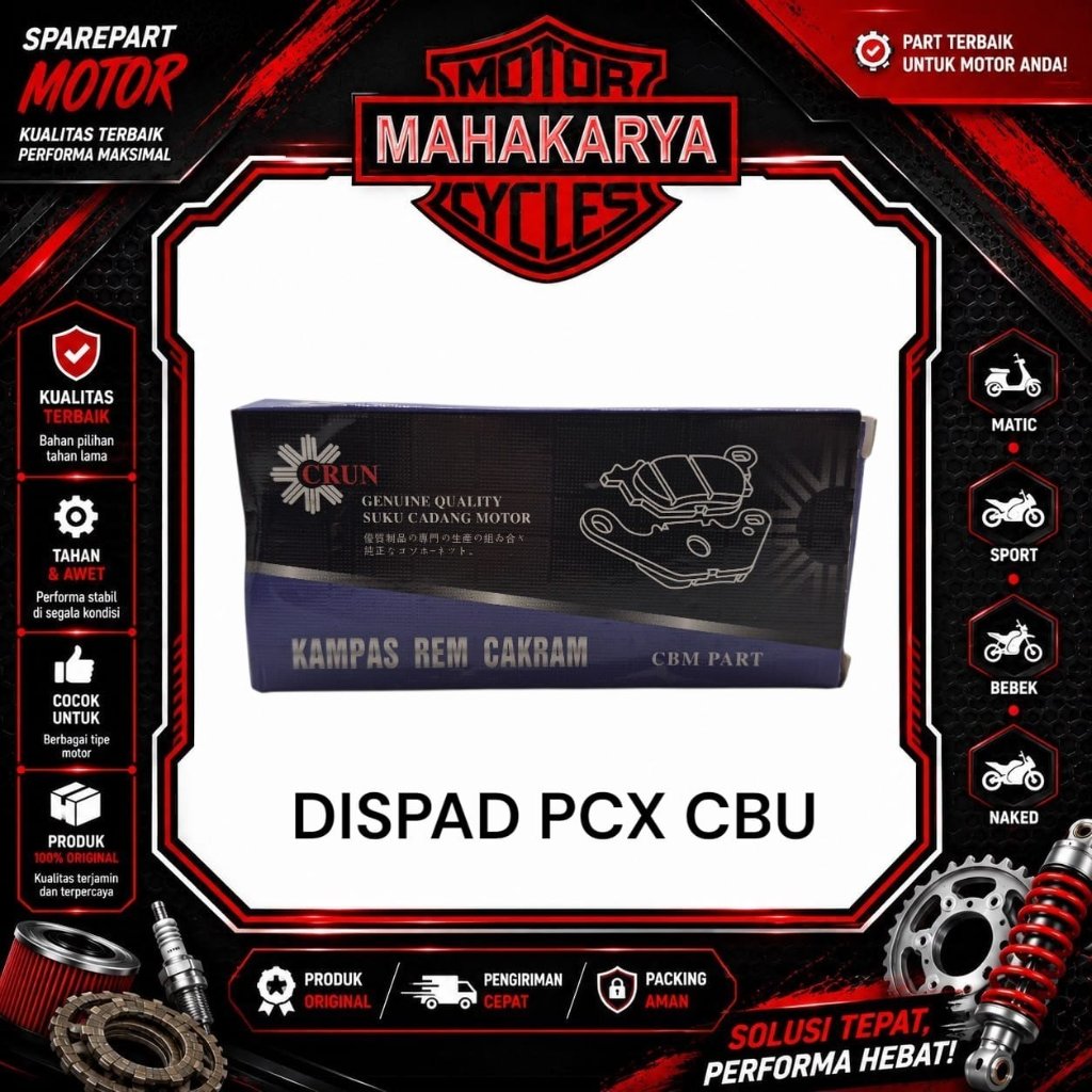 DISPAD PCX 150 CBU PCX THAILAND KAMPAS REM CAKRAM DEPAN PCX CBU