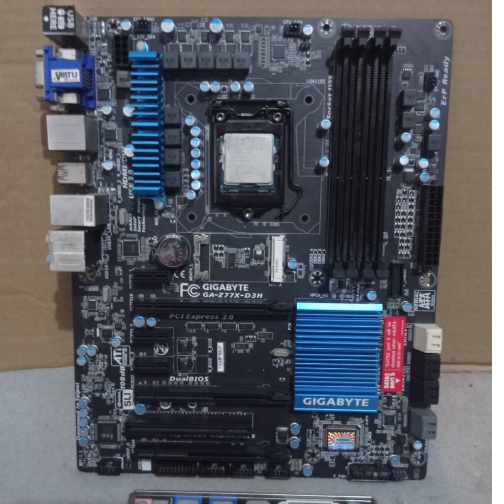 paket mobo gigabyte z77x +core i7 3770 fan lga 1155 ddr3 onboard vga hdmi atx
