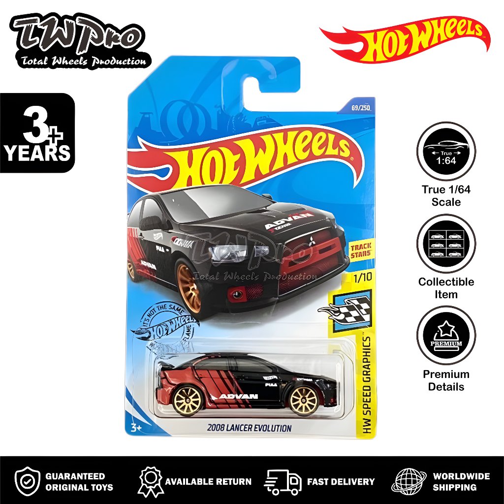 Hot Wheels 2008 Lancer Evolution - Advan Mitsubishi - HW Speed Graphic - Total Wheels