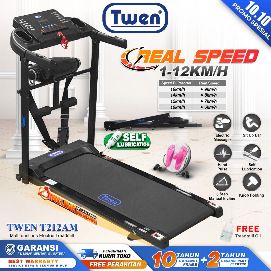 TWEN T200WA new T200 new+M T200WAM T212 T212A T212M T212AM T200R Treadmill Listrik Treadmill Portabl