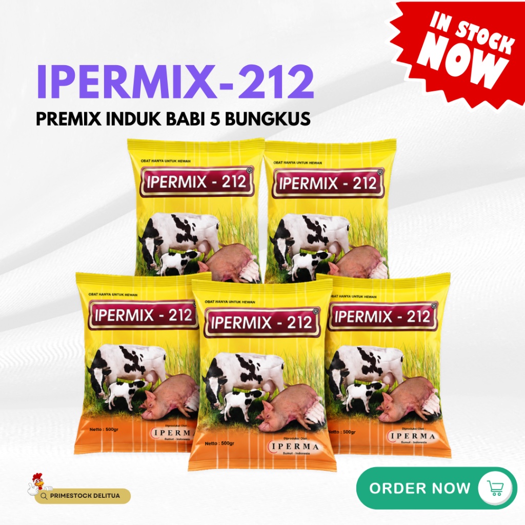 Ipermix-212 500 Gram Paket Hemat 5 Bungkus – Premix Induk Babi Fertilitas Reproduksi
