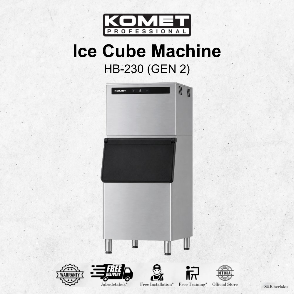 Komet Ice Cube Machine HB-230 Gen 2 Ice Cube Maker 230 Kg/Jam Mesin Pembuat Ice Cube Komersial