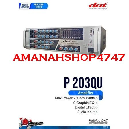 Power Ampli Dat P203 EQ Original Amplifier P203qu Equalizer P 203qu