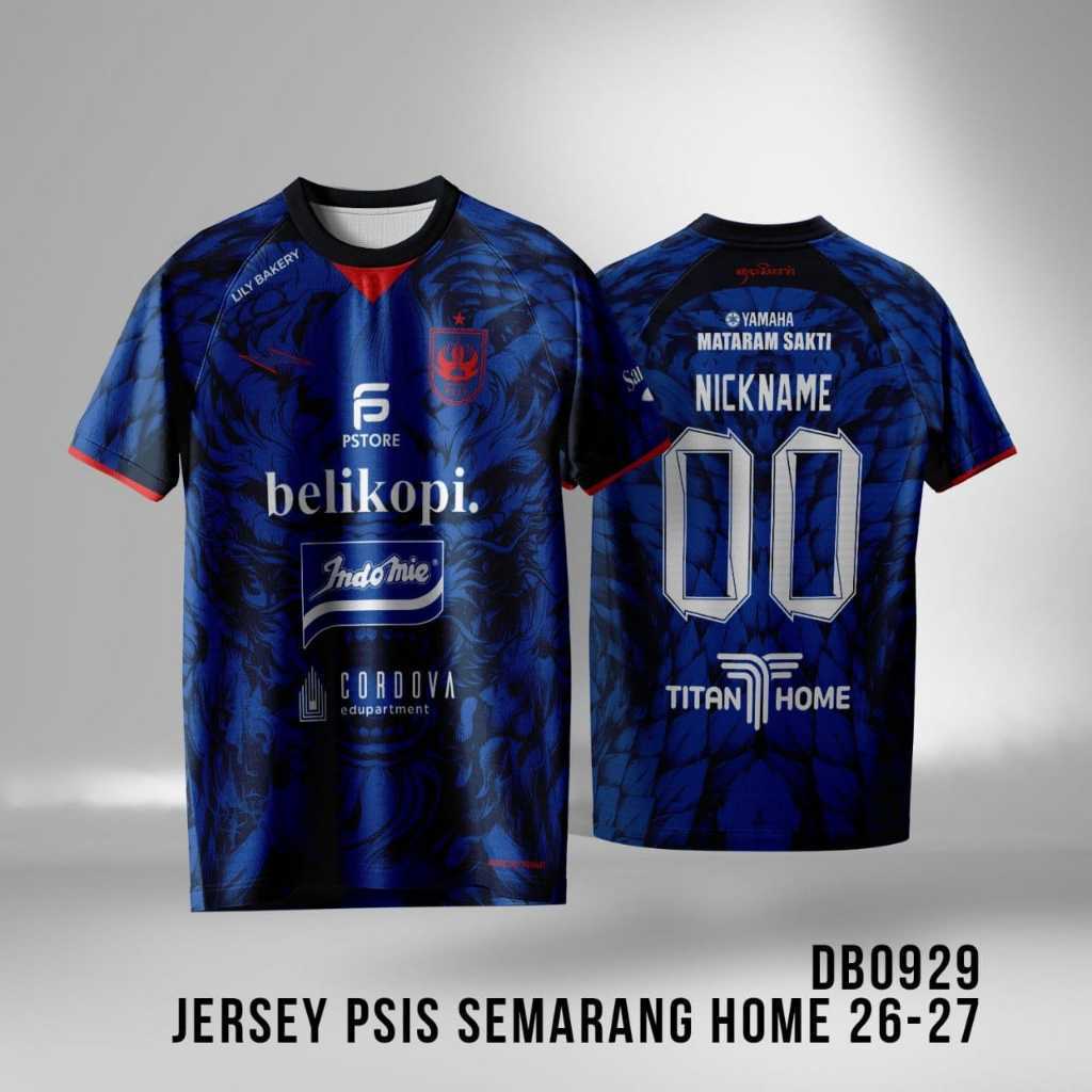 Jersey Kaos Baju PSIS Semarang Home Liga 1 2026/2027 Full Printing Dryfit Premium DB0929 size XS-5XL