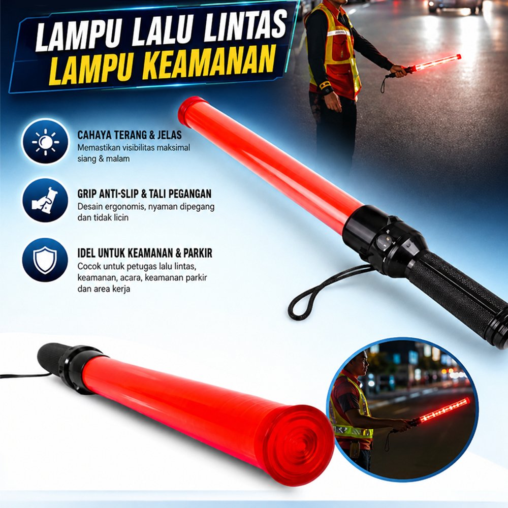 Senter Lalulintas/Lampu Lalulintas Polisi dan Security/Lamp Lalin Parkir CAS