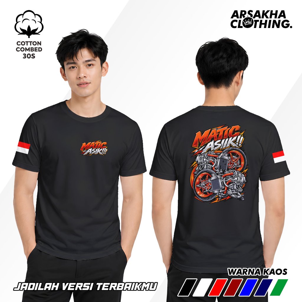 Kaos Matic Asik Komponen Mesin Racing A3 Cotton Combed 30s NC Sablon DTF Arsakha Clothing