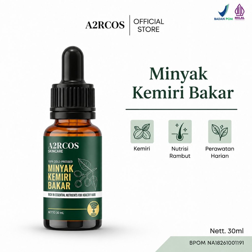 A2RCOS Minyak Kemiri Bakar 30 ml Hair Growth Serum