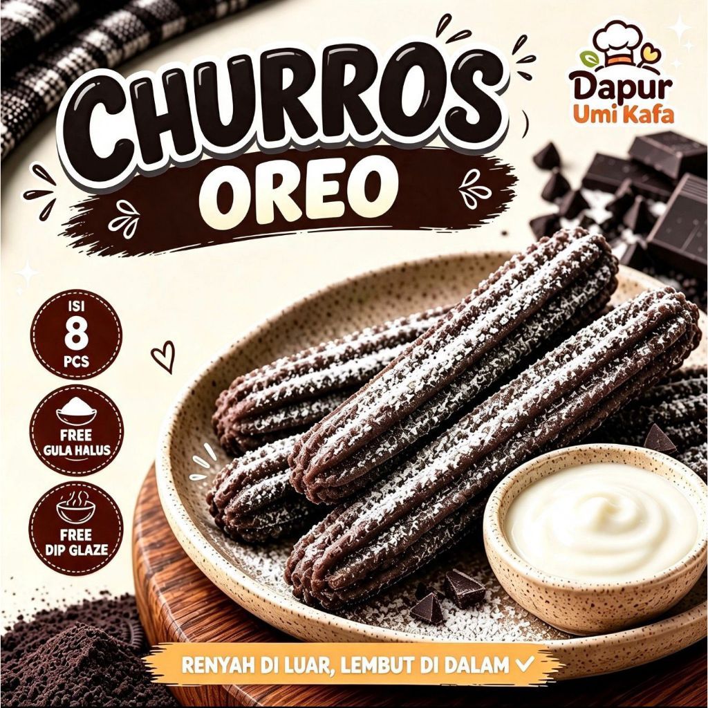 CHURROS FROZEN RASA OREO TINGGAL GORENG ISI 8 PCS