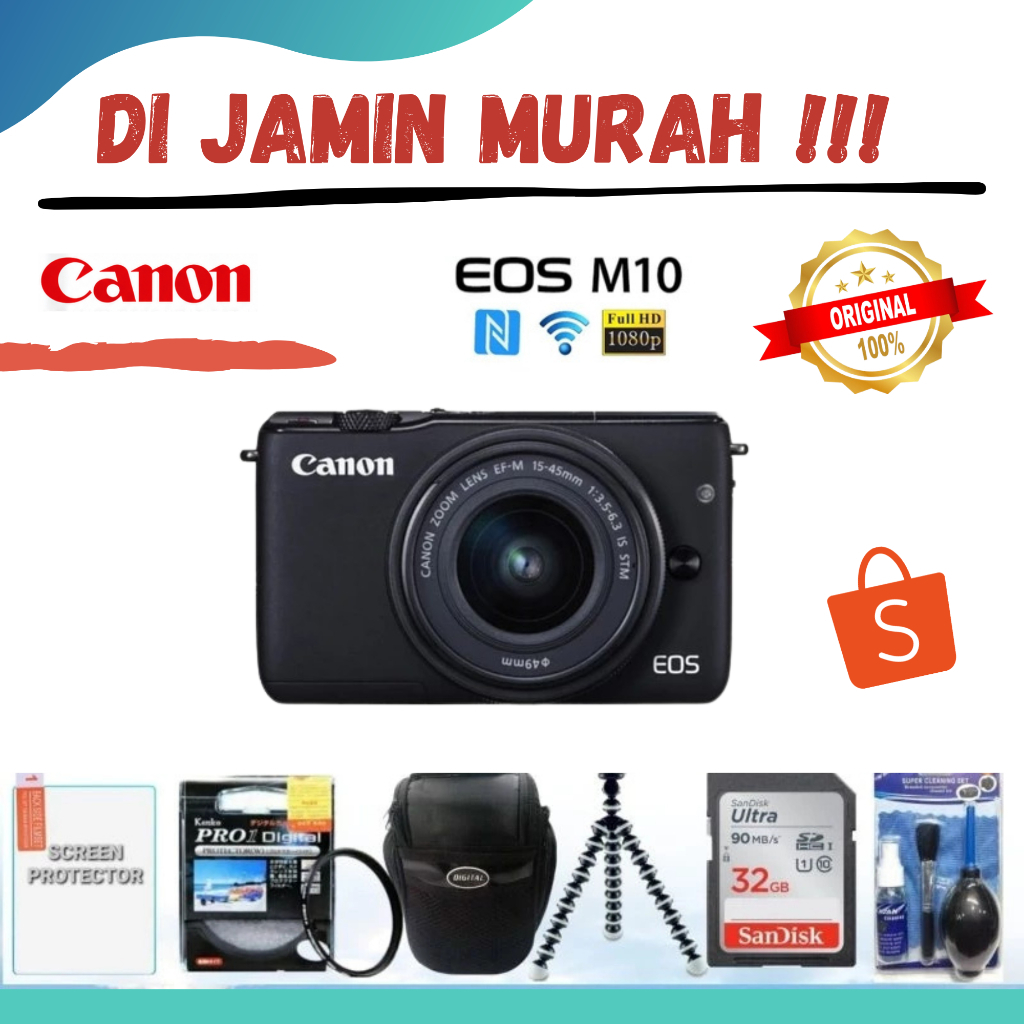 KAMERA CANON EOS M10 WIFI + LENSA 15-45MM IS STM PRODUK ORIGINAL