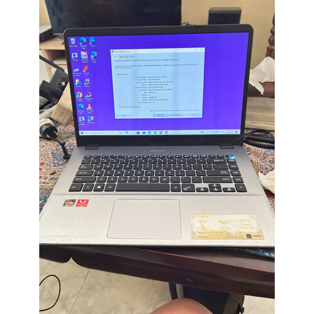 Asus x505za Ryzen 3 Ram 12Gb