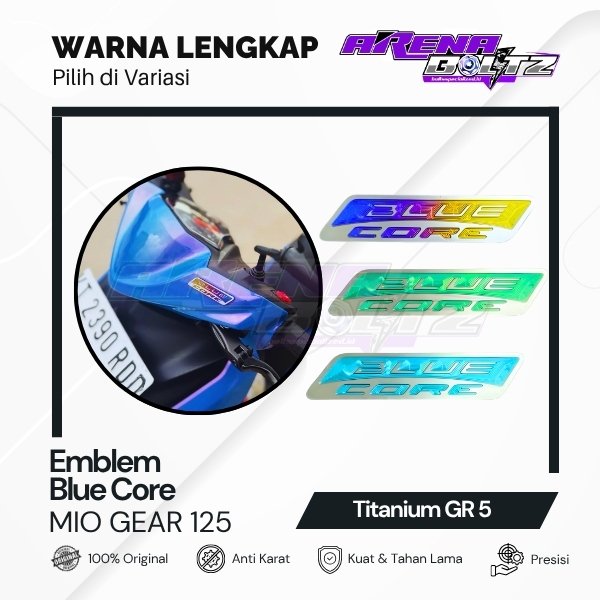 Emblem Logo Blue Core Yamaha Mio Gear Titanium GR5 Original