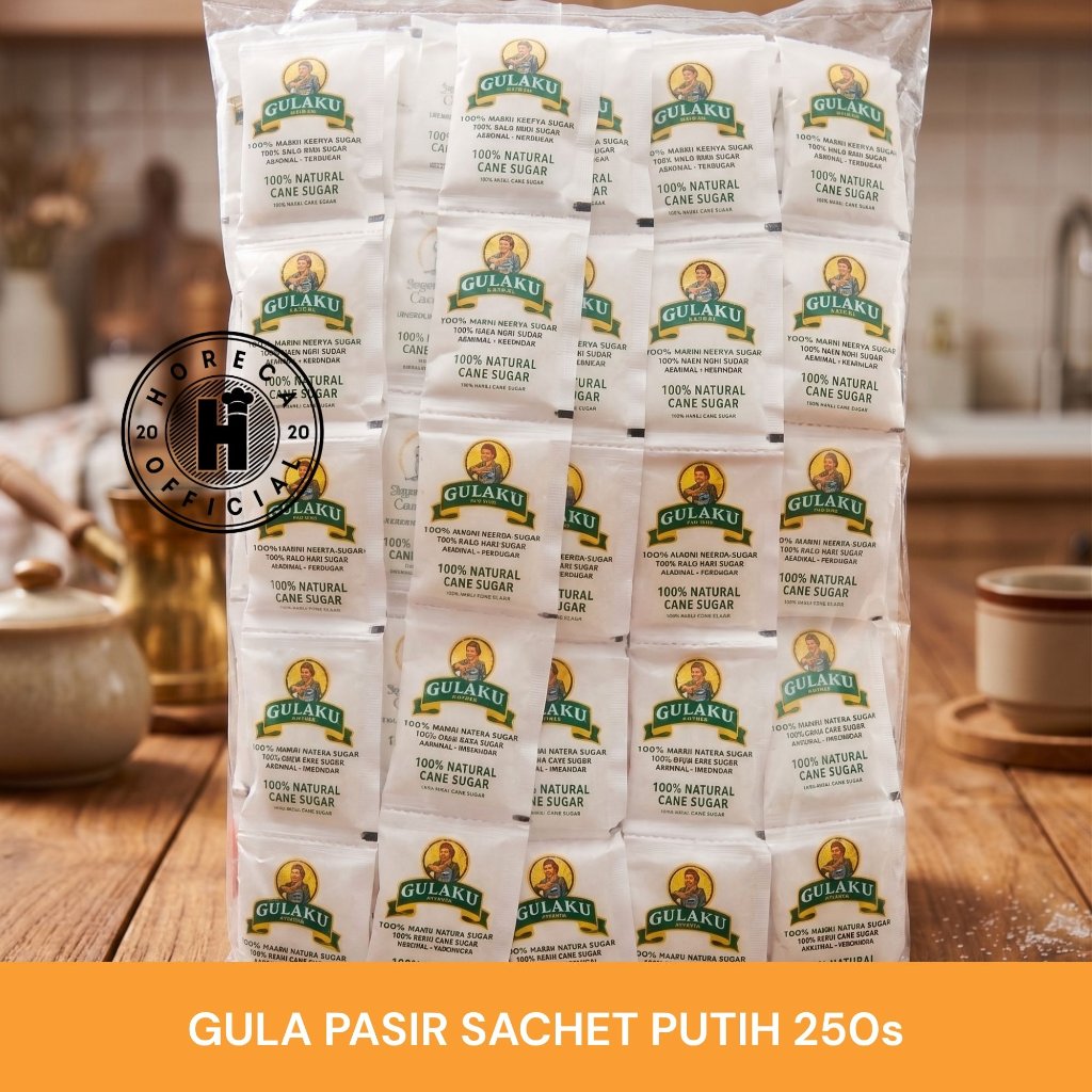 GULA PASIR GULAKU 250 SACHET / GULAKU WHITE SUGAR 250SACHET