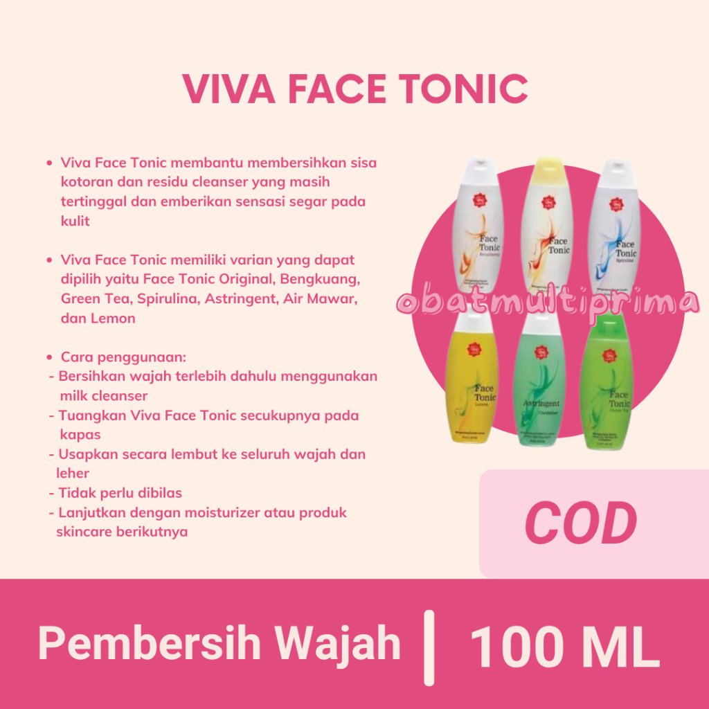 Multi Prima Paket Viva Redy Makassar  / Milk Cleanser Face Tonic Toner / Pembersih Wajah Pria Wanita