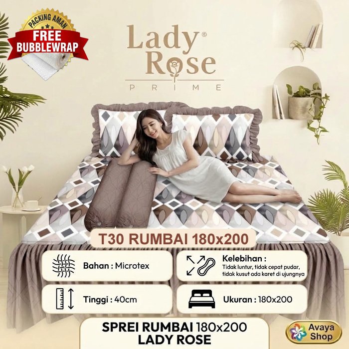 SPREI LADY ROSE 180x200 RUMBAI / LADY ROSE SPREI RUMBAI 180x200