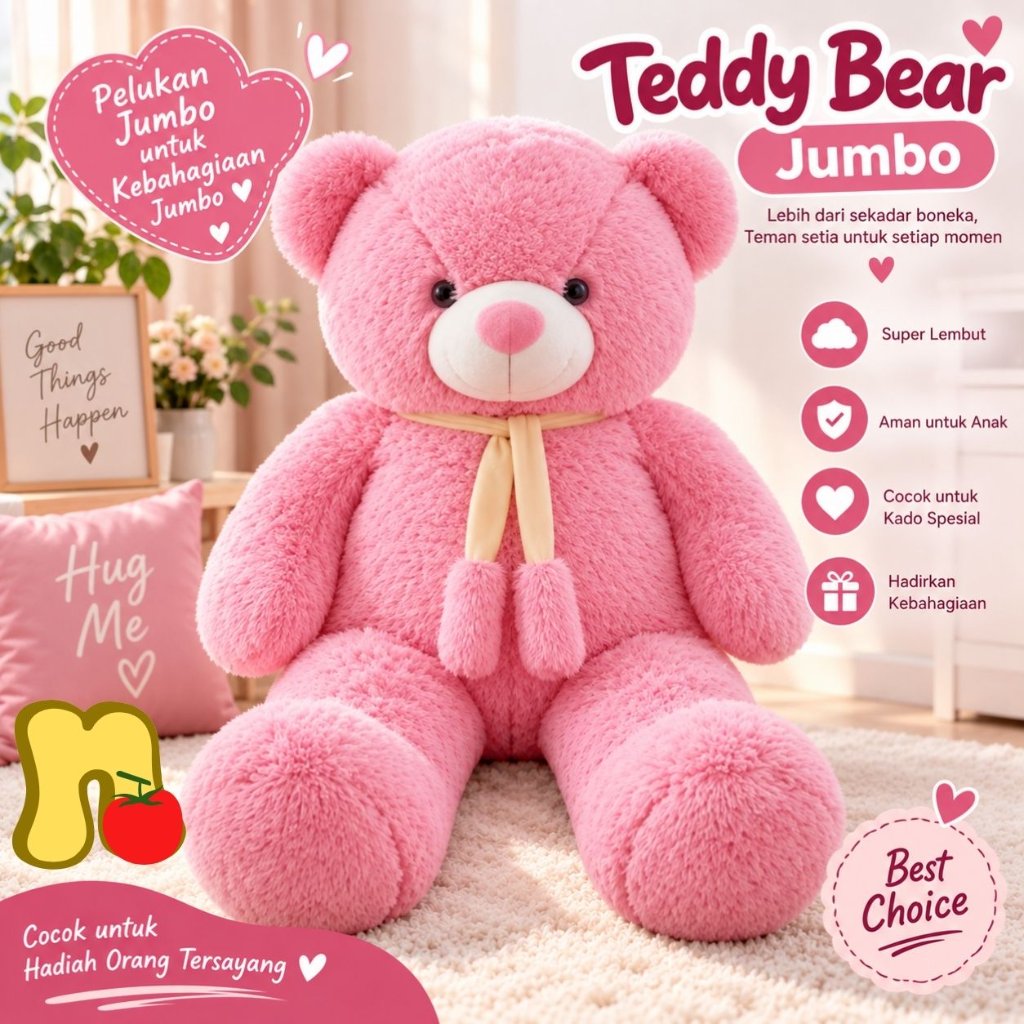 Boneka Teddy Bear Kualitas Premium - Perfect Gift untuk Semua Usia