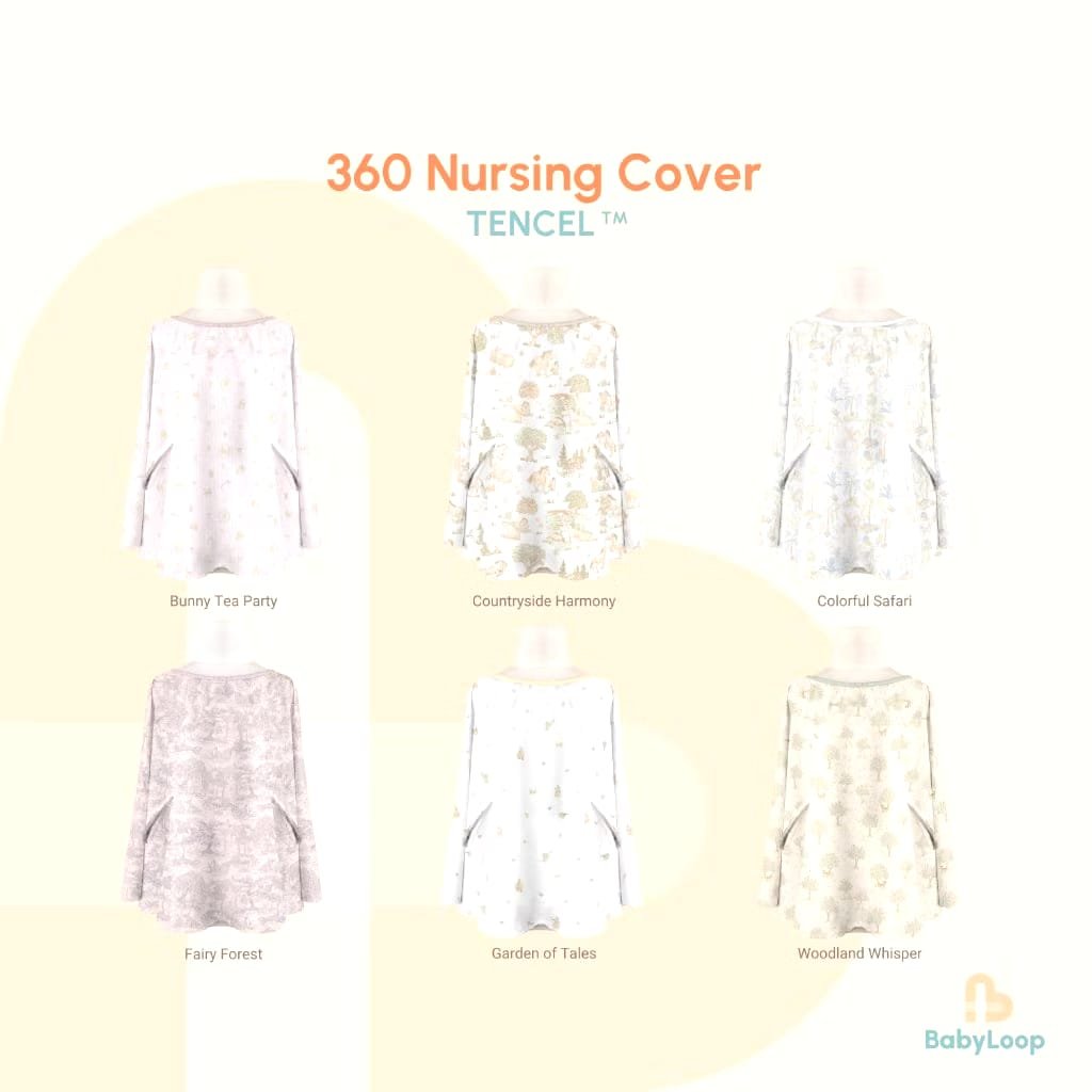Giggles - Nursing Cover 360 Tencel and Printed Fabric - Baby Loop - Apron Menyusui