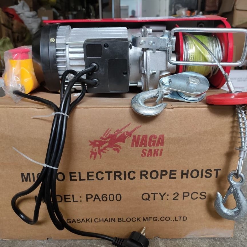 NAGASAKI 600 KG Electric Elektrik Chain Hoist Katrol Mini Hoist PA-600 NAGASAKI PRO