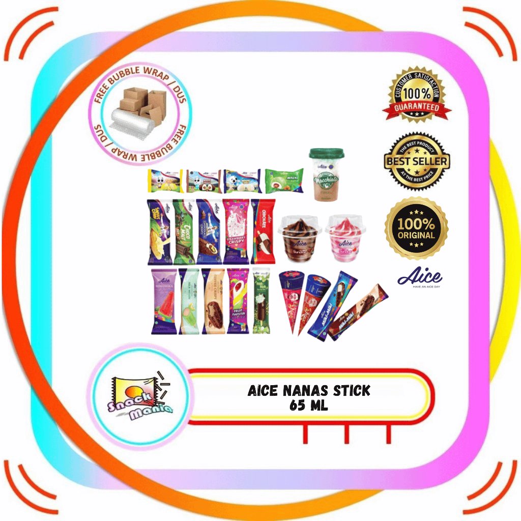 AICE Ice Cream Mochi | Chocolate | Strawberry Crispy Cone Es Krim