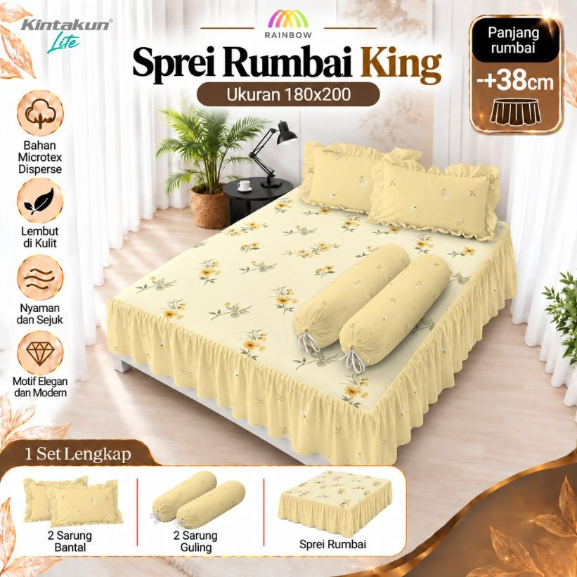 Kintakun Lite - Sprei RUMBAI King (180x200) OFFICIAL Terlaris pilihan