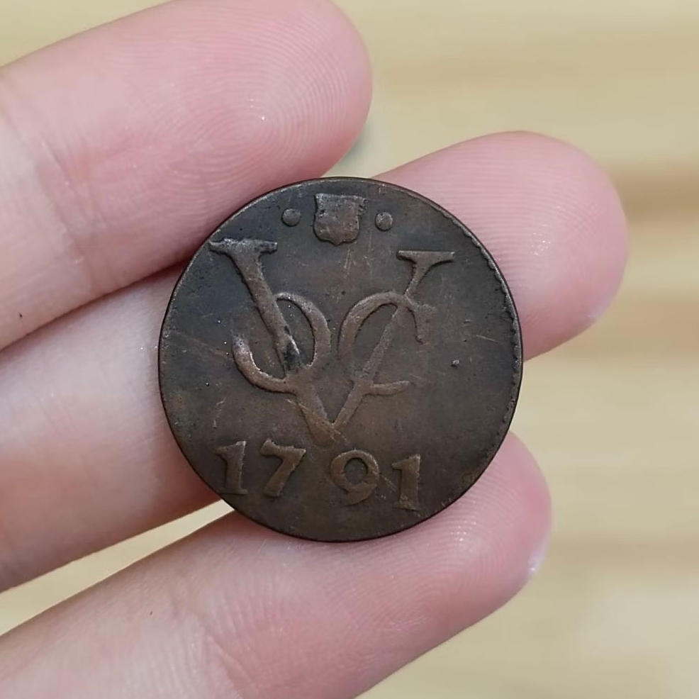 Koin Kuno VOC 1 Duit Tahun 1791 Utrecht Asli Original