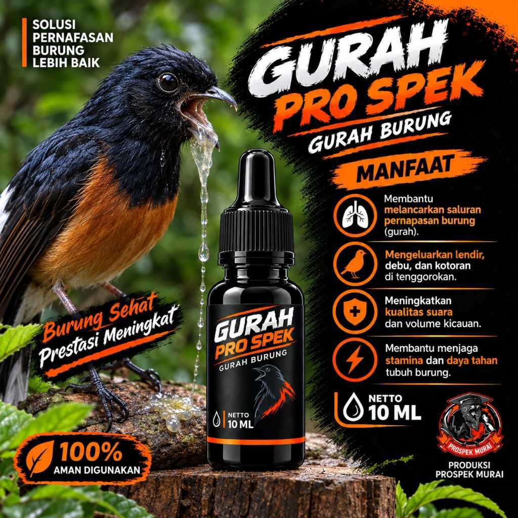 Gurah Pro Spek Gurah Burung 10 mL Prospek Murai solusi pernapasan burung Perawatan Burung Gacor