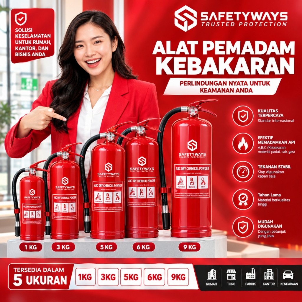 Alat Pemadam Api Kebakaran Apar SNI 9kg 6kg 5kg 3kg 1kg ABC Ori Original Dry Tabung Kebutuhan Serbuk