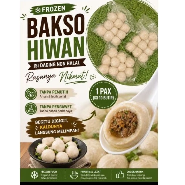 Bakso Ikan Hiwan isi daging babi (non halal)