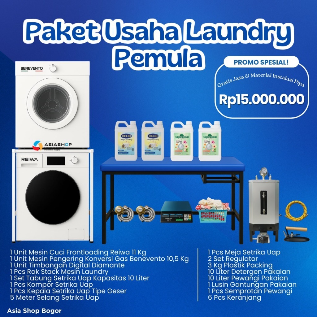 Paket Usaha Laundry Murah Siap Mulai Usaha Laundry dengan Modal Terbatas Mesin Pengering Benevento M