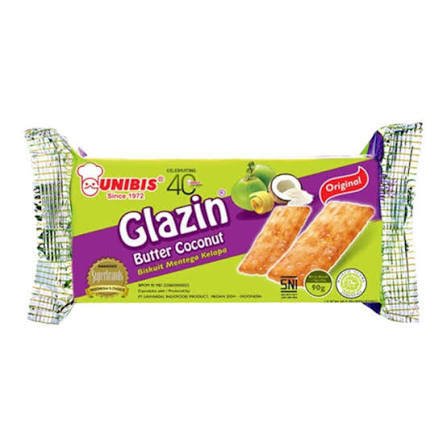 GLAZIN UNIBIS Biskuit 90 Gram - Memberi Energi Nutrisi Rasa Butter Kelapa Premium