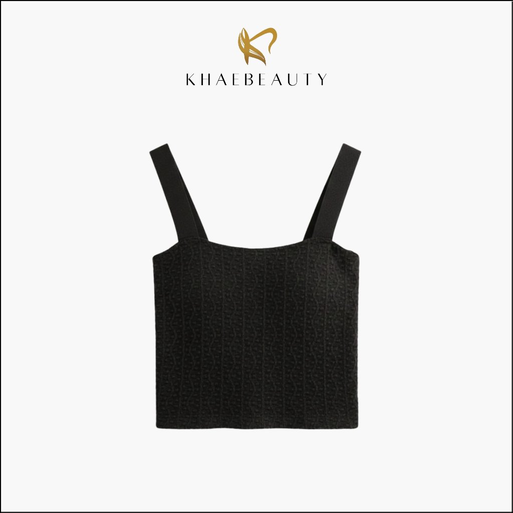 KHAEBEAUTY Tanktop Bra Korea Tali Lebar Wanita Crop Top Bra Motif Transparan Adem Push Up BR254