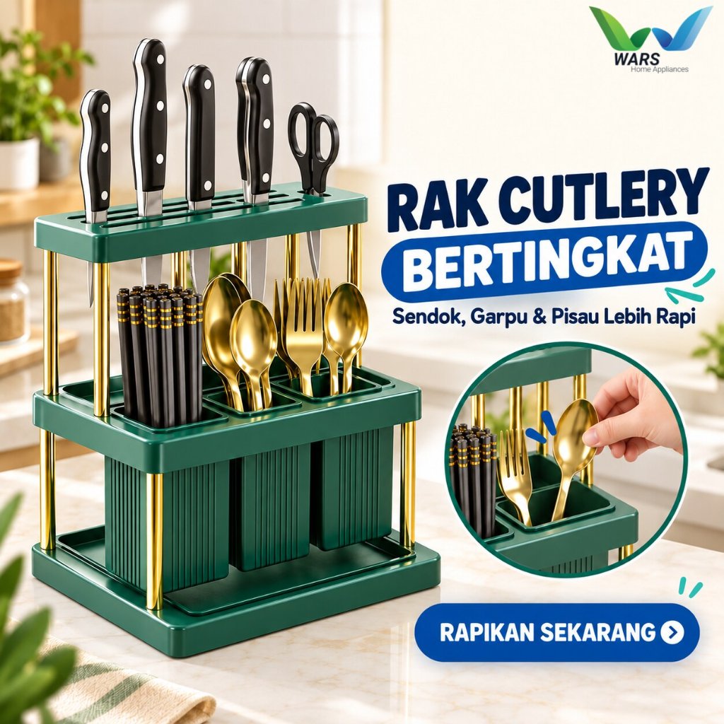 WARS Rak Dapur Tempat Penyimpanan Sendok Pisau Garpu Cutlery Storage