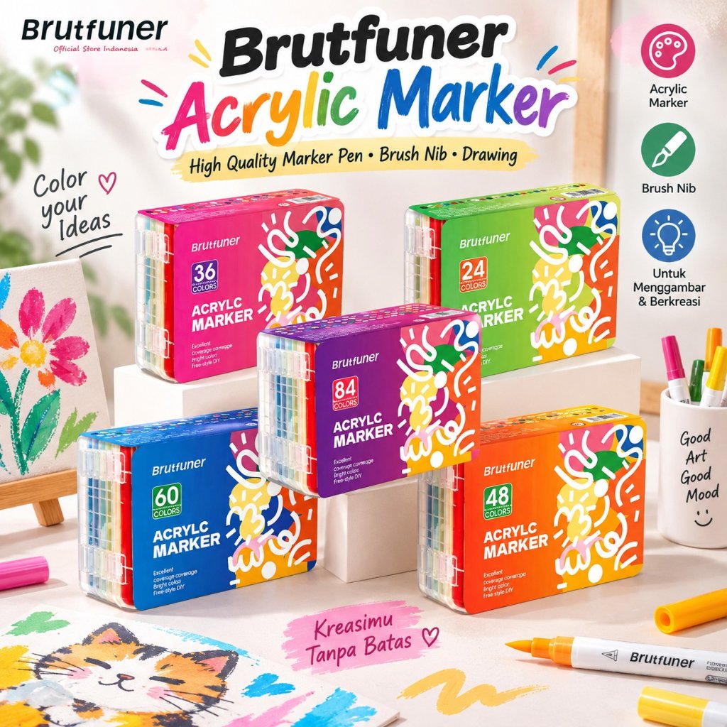 Brutfuner Acrylic Marker High Quality Marker Pen Brush Nib Drawing