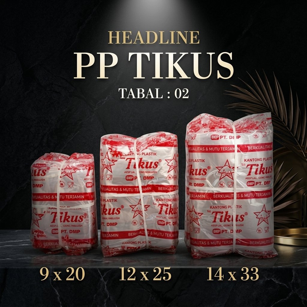 Plastik PP Tikus Merah Bening 1/4kg 1/2kg 1kg Tebal 02