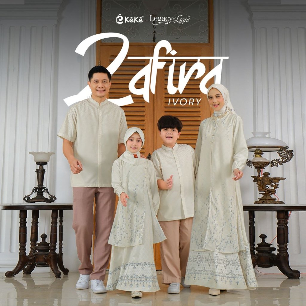 KEKE 2027 SARIMBIT ZAFIRA IVORY BAJU KELUARGA RAYA SERIES