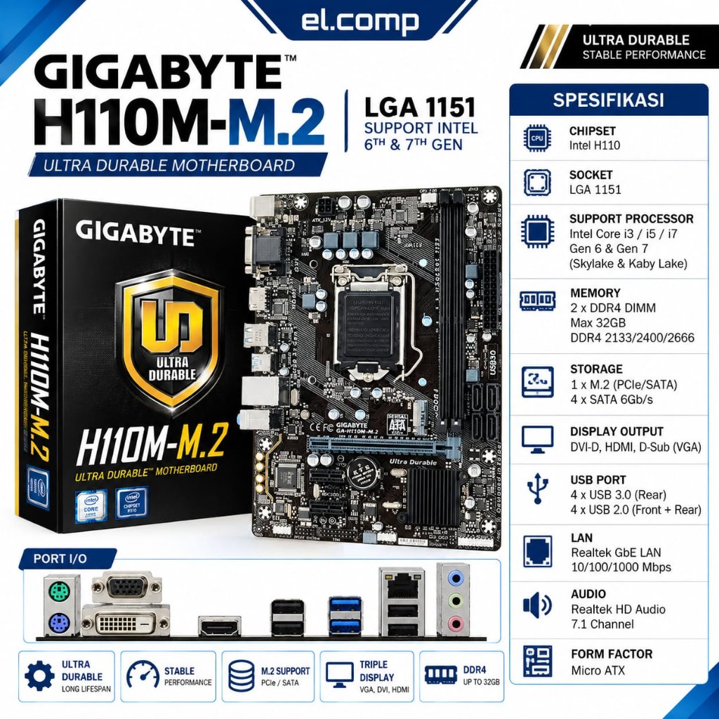 Motherboard Gigabyte-H110M-M.2