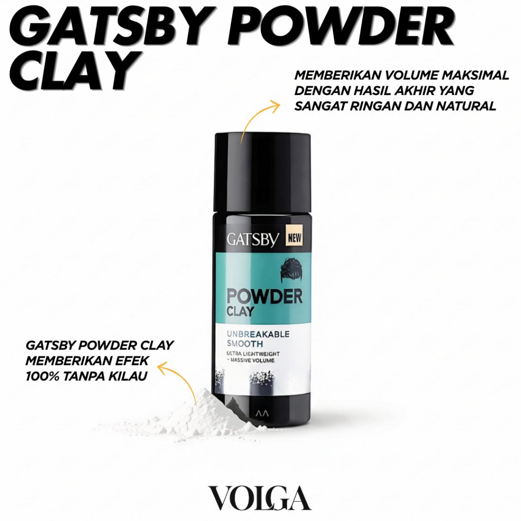 GATSBY POWDER CLAY UNBREAKABLE SMOOTH HAIR POWDER GATSBY POWDER BEDAK RAMBUT PRIA