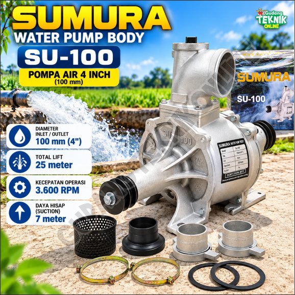 Body Pompa Air Alkon Waterpump 4" SU100 SUMURA / Bodi Water Pump 4 Inch Pompa Air Sawah SU 100 SU-10