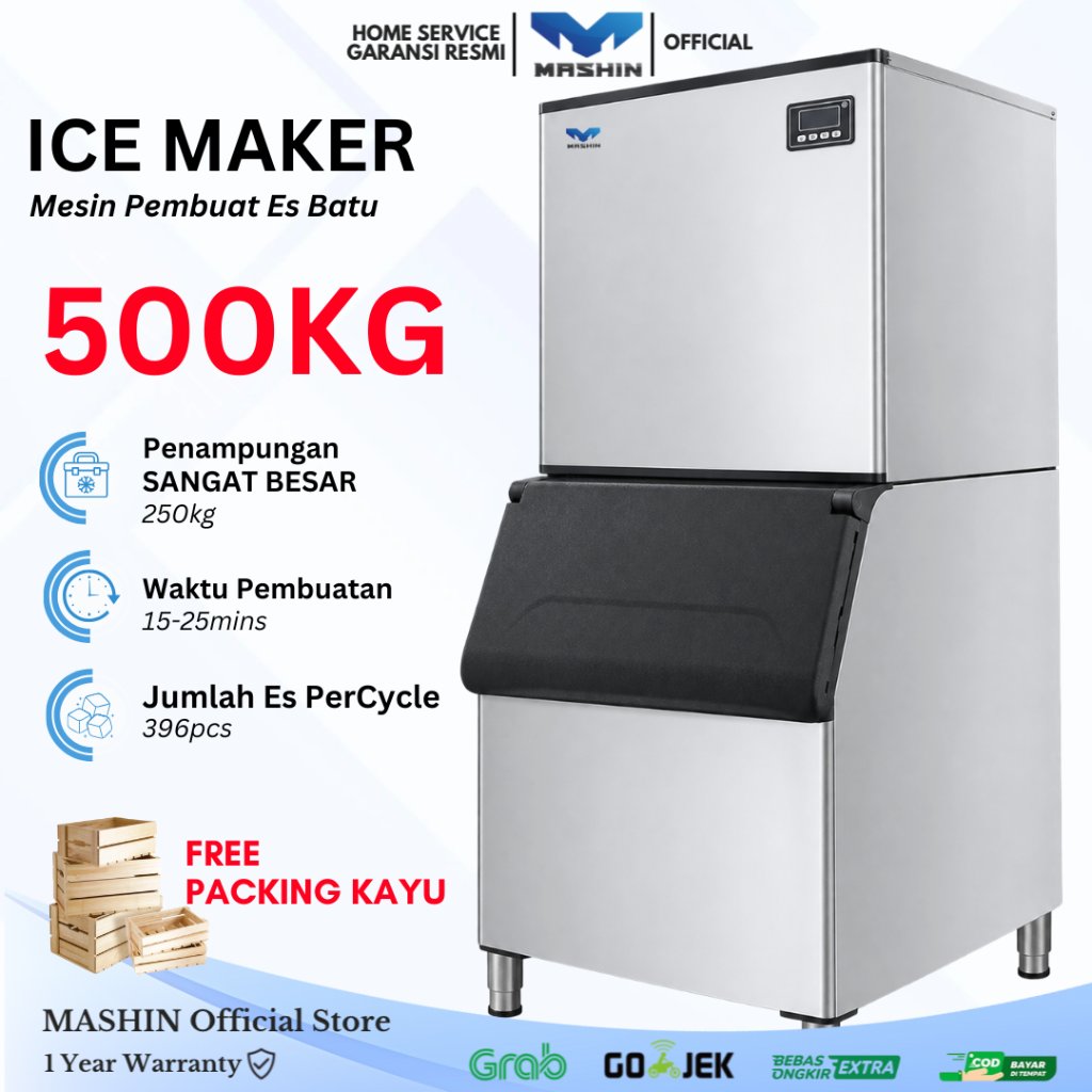 Mashin - Mesin Es Batu Kristal 500KG/24Jam Ice Maker Machine Kapasitas Sangat Besar