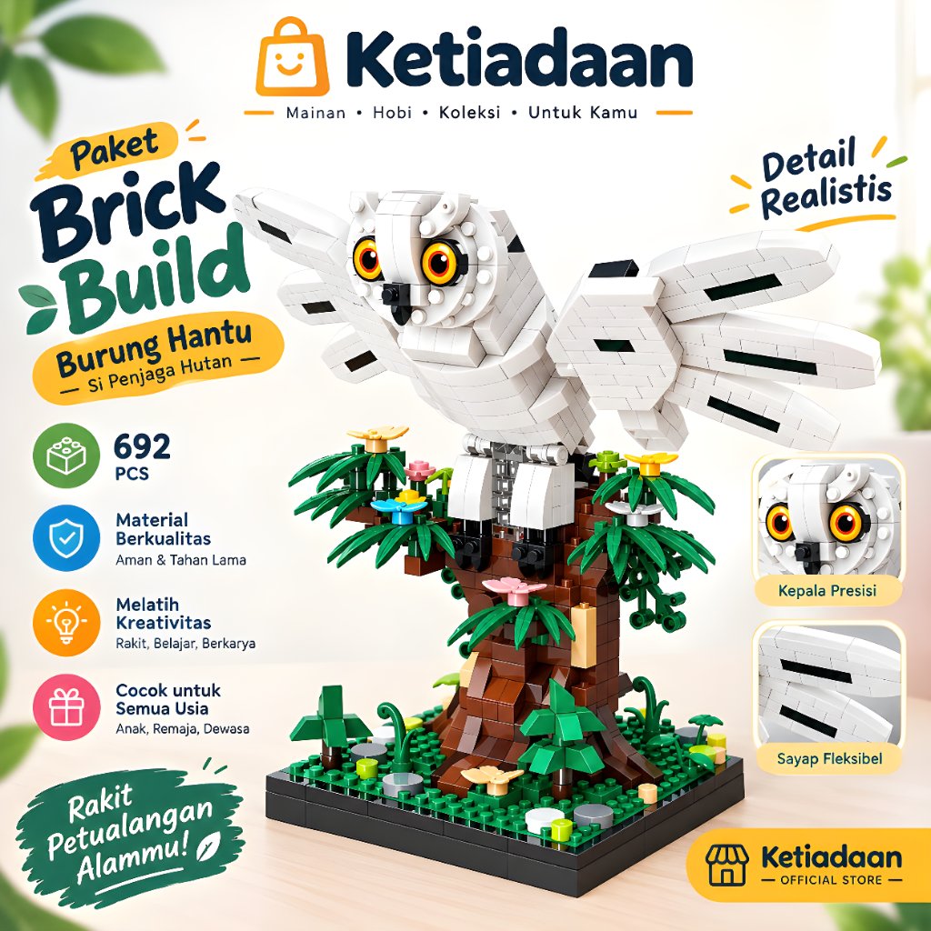 Lego Brick Harry Potter Hedwig Burung Hantu Mainan Balok Anak