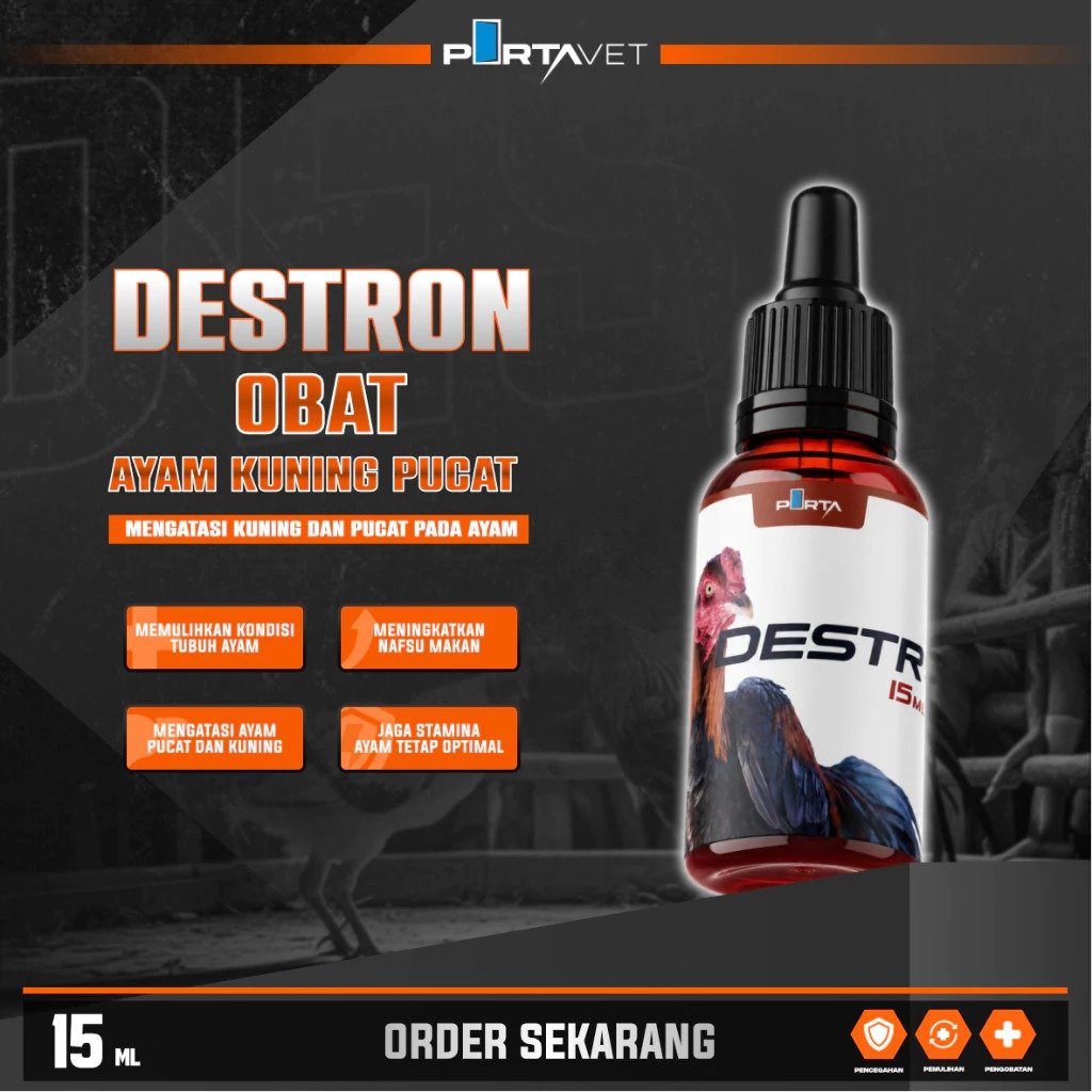 DESTRON - OBAT AYAM SAKIT KUNING PUCAT LESU LEMAS 15ML LIVER AYAM BANGKOK