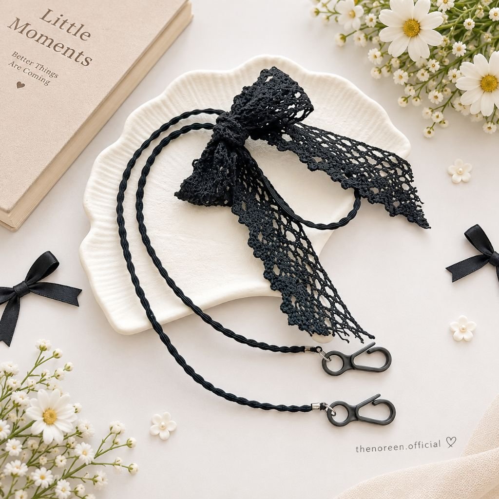 Tali Gantungan Masker Hijab Non Hijab Strap Mask Korean Style / Konektor Masker Pita Renda Lucu Este