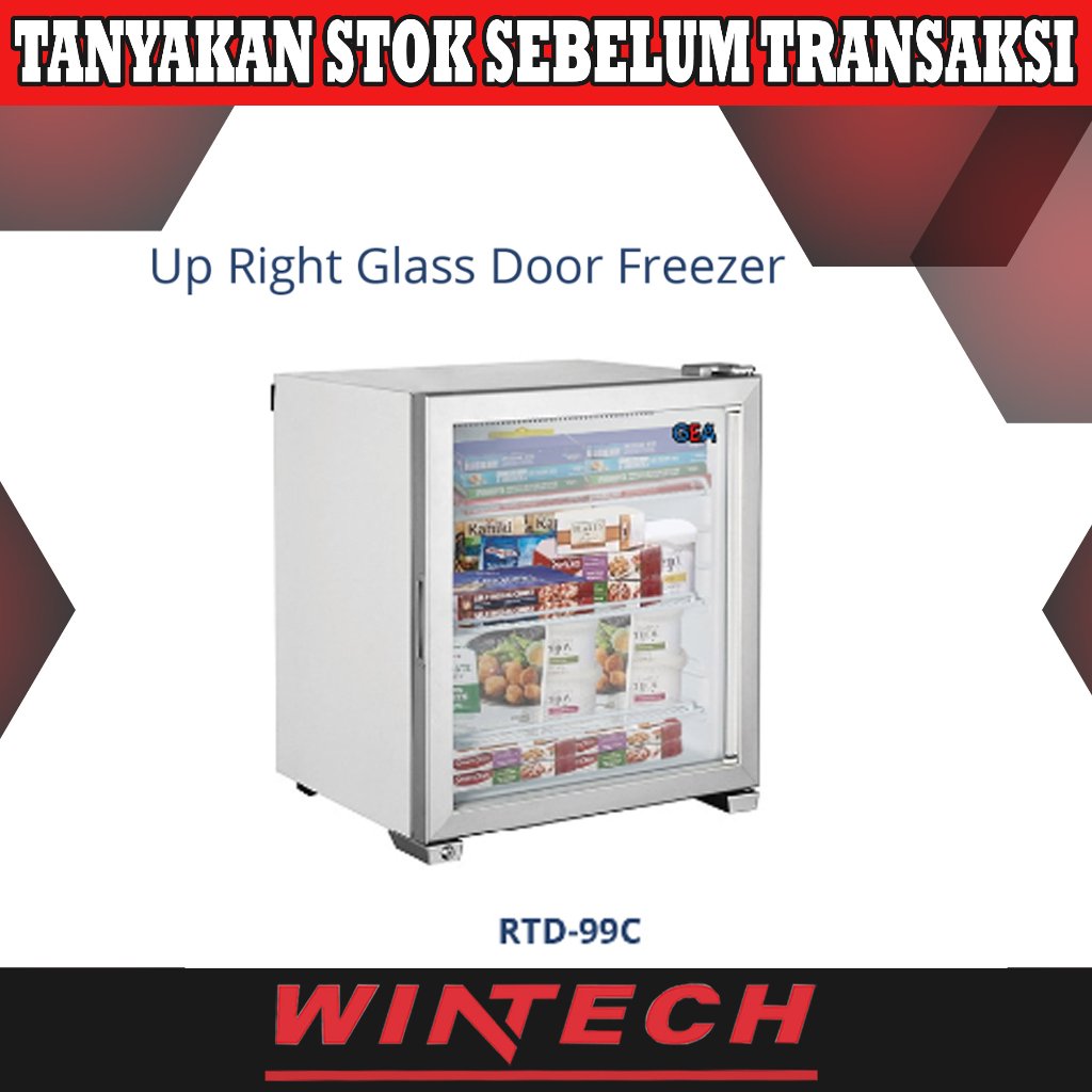 Gea RTD-99C Mini Upright Glass Door Freezer Premium Ice Cream Display - Freezer Berdiri Pintu Kaca /
